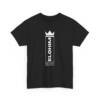 T-shirt noir avec l’inscription verticale “ELOHIM” dans le dos, design sobre et spirituel exprimant la grandeur divine.