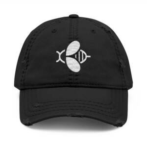 Distressed Bee Dad Hat, Trendy Embroidered