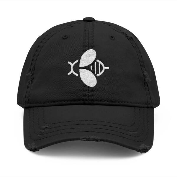 Distressed Bee Dad Hat, Trendy Embroidered